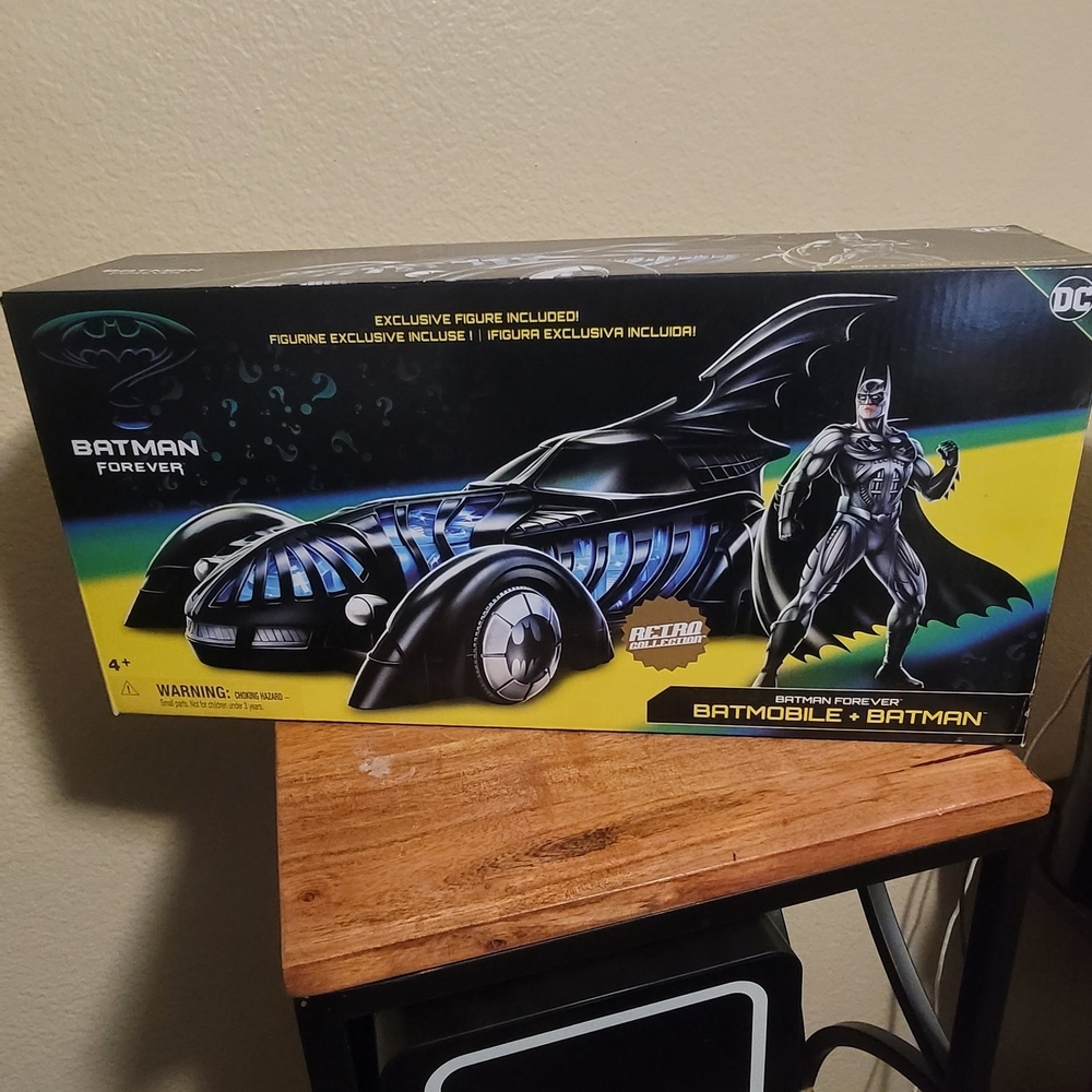 DC Batman Forever Batmobile with Action Figure - Black and Blue Colors